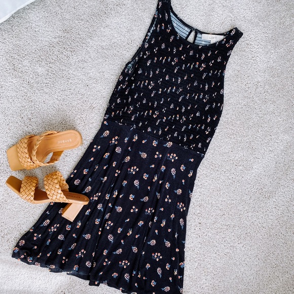 LOFT Dresses & Skirts - Loft Black Floral Mini Dress